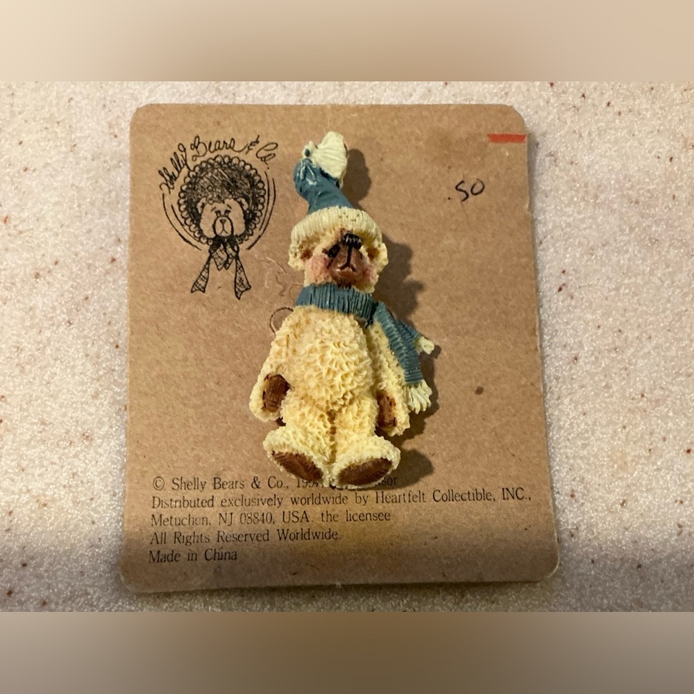 Cute Bear Ornament with Blue Hat and Scarf